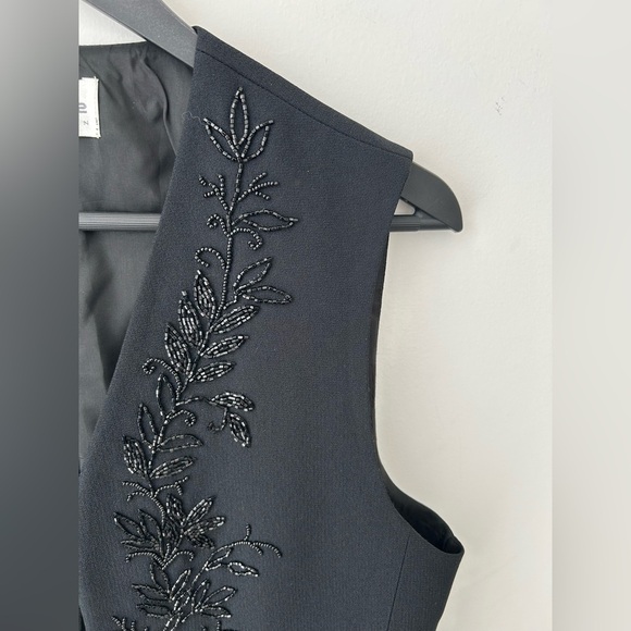 Vintage Liz Clairborne beaded vest black - Picture 4 of 10
